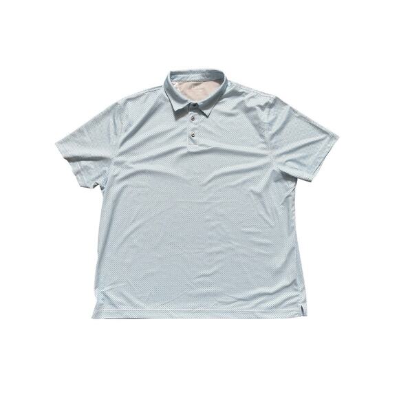 Etonic XXL Retro Golf Polo Shirt Blue Polka Dot Performance Lightweight Stretch - Picture 1 of 6